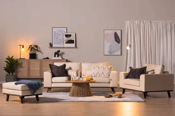 Copenhagen Fotpall Sammet - Beige - Möbler - Fåtölj & stolar - Pall & puff - Fotpallar