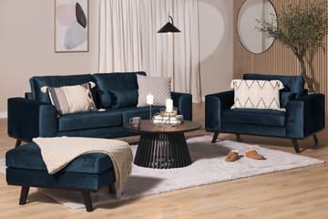 Copenhagen Fotpall Sammet - Blå - Möbler - Fåtölj & stolar - Pall & puff - Fotpallar