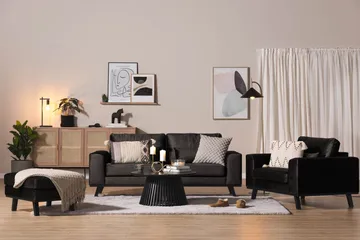 Copenhagen Fotpall Sammet - Grå - Möbler - Fåtölj & stolar - Pall & puff - Fotpallar