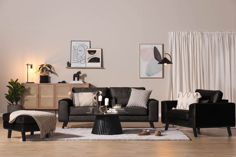 Copenhagen Fotpall Sammet - Grå - Möbler - Fåtölj & stolar - Pall & puff - Fotpallar