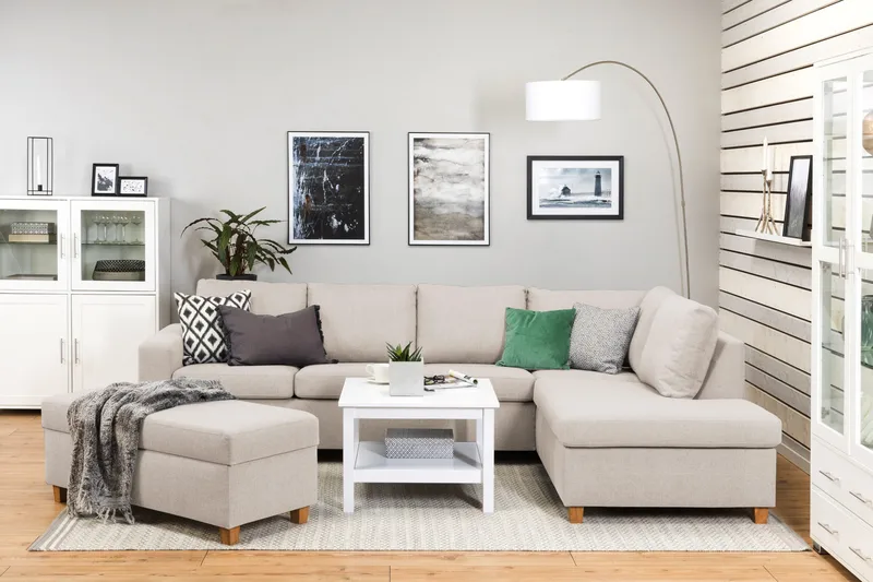 Crazy Fotpall med Förvaring 120x50 - Beige - Möbler - Fåtölj & stolar - Pall & puff - Fotpallar