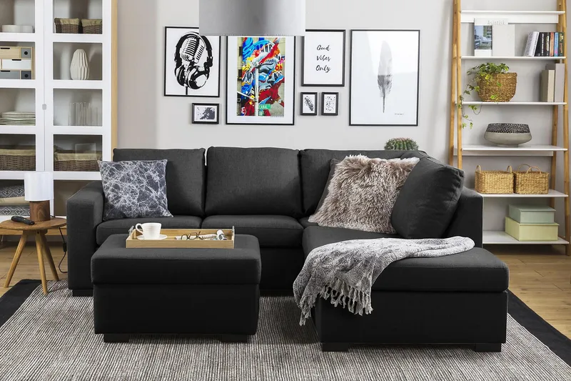 Crazy Fotpall med Förvaring 80x65 - Antracit - Möbler - Fåtölj & stolar - Pall & puff - Fotpallar