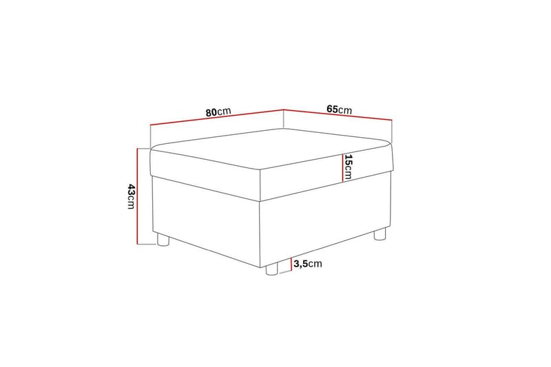 Crazy Fotpall med Förvaring 80x65 - Antracit - Möbler - Fåtölj & stolar - Pall & puff - Fotpallar