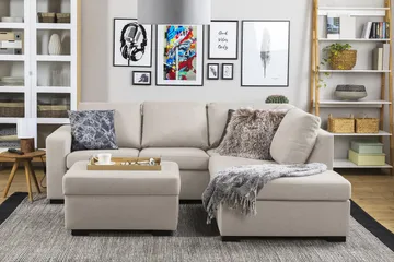 Crazy Fotpall med Förvaring 80x65 - Beige - Möbler - Fåtölj & stolar - Pall & puff - Fotpallar