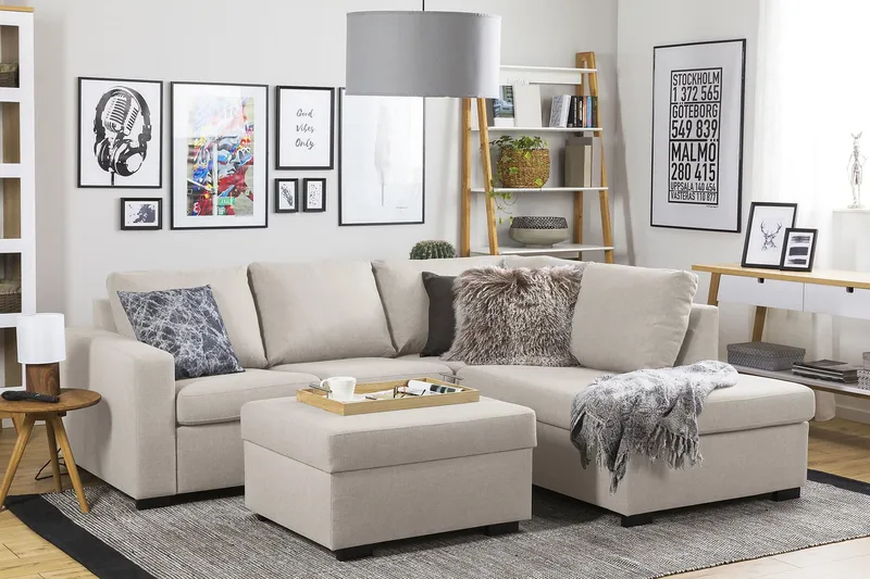 Crazy Fotpall med Förvaring 80x65 - Beige - Möbler - Fåtölj & stolar - Pall & puff - Fotpallar