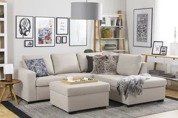 Crazy Fotpall med Förvaring 80x65 - Beige - Möbler - Fåtölj & stolar - Pall & puff - Fotpallar