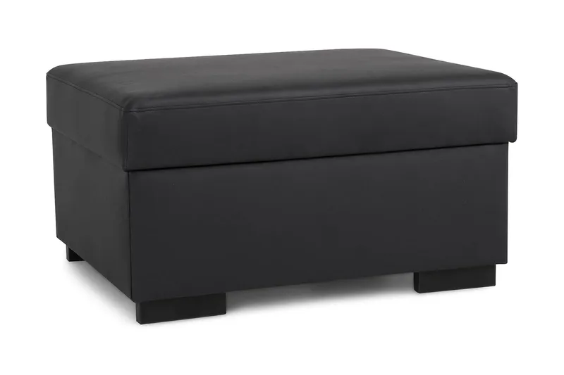 Crazy Fotpall med Förvaring 80x65, Svart Konstläder