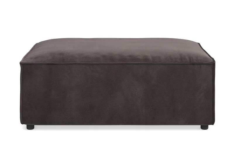 Cubo 1-sits  Rektangulär Fotpallsmodul i Sammet 120 cm bred, Mörkgrå