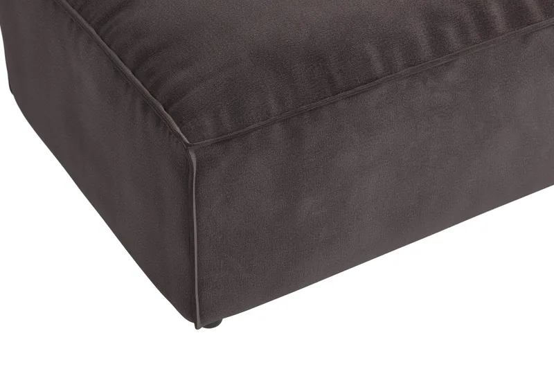 Cubo 1-sits  Rektangulär Fotpallsmodul i Sammet 120 cm bred - Mörkgrå - Möbler - Fåtölj & stolar - Pall & puff - Fotpallar