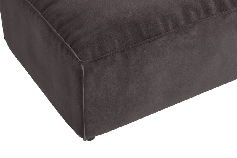 Cubo 1-sits  Rektangulär Fotpallsmodul i Sammet 120 cm bred - Mörkgrå - Möbler - Fåtölj & stolar - Pall & puff - Fotpallar
