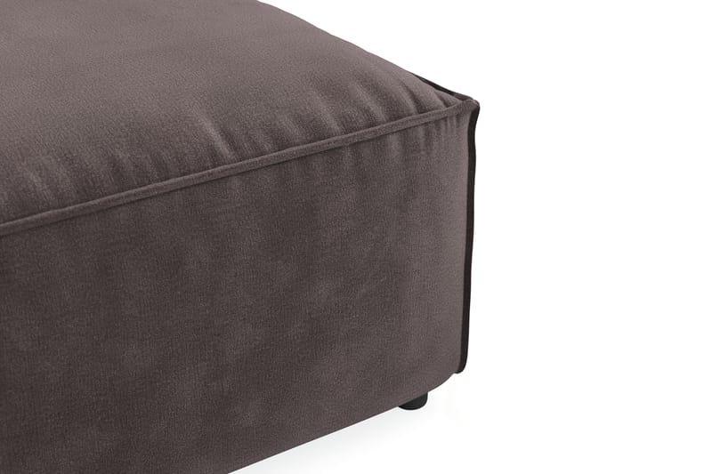 Cubo 1-sits  Rektangulär Fotpallsmodul i Sammet 80 cm bred - Mörkgrå - Möbler - Fåtölj & stolar - Pall & puff - Fotpallar