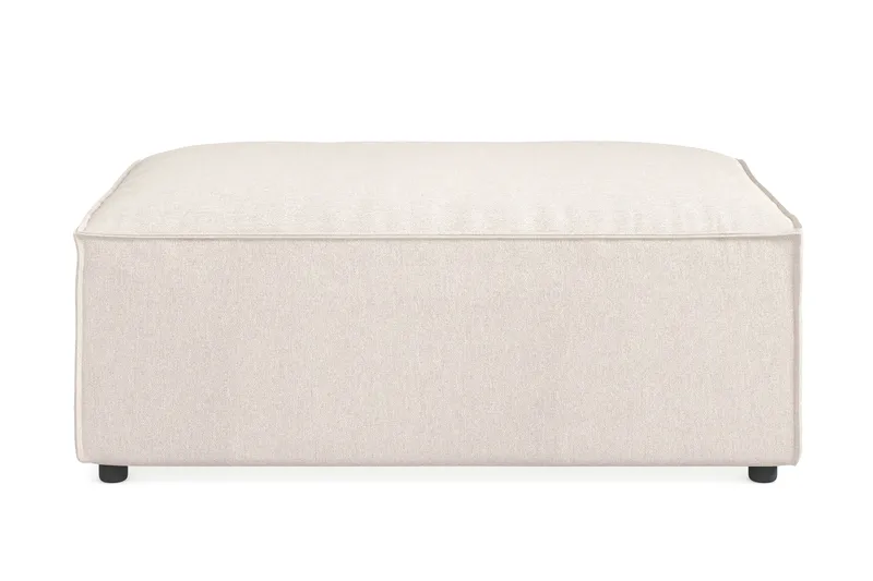 Cubo 1-sits  Rektangulär Fotpallsmodul i Tyg 120 cm bred, Beige