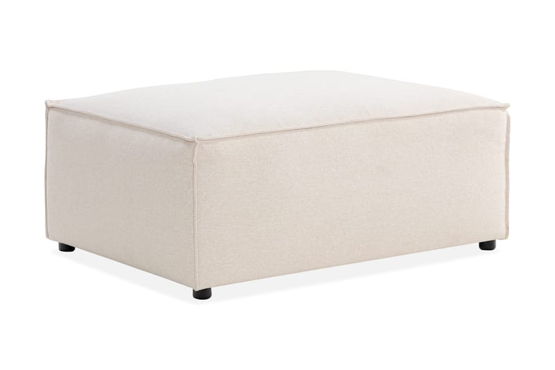 Cubo 1-sits  Rektangulär Fotpallsmodul i Tyg 80 cm bred, Beige