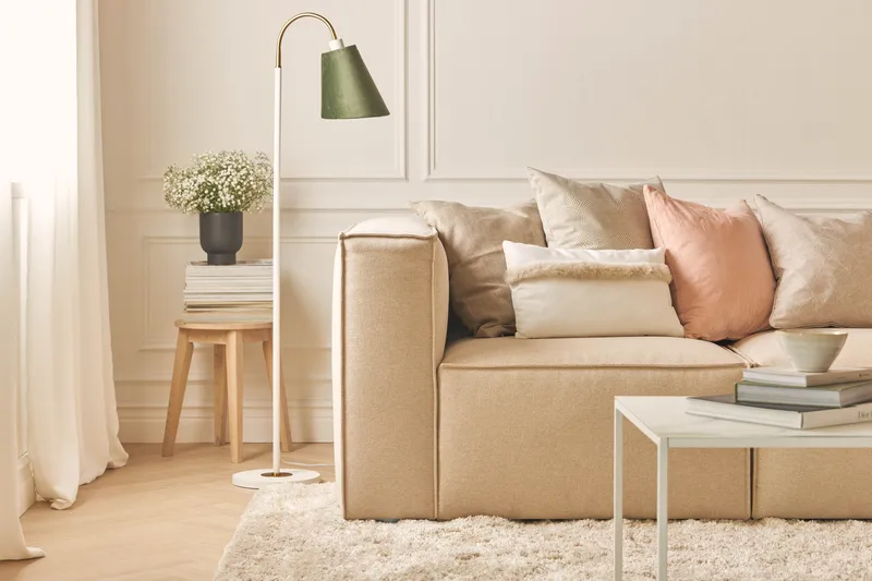 Cubo 1-sits  Rektangulär Fotpallsmodul i Tyg 80 cm bred - Beige - Möbler - Fåtölj & stolar - Pall & puff - Fotpallar