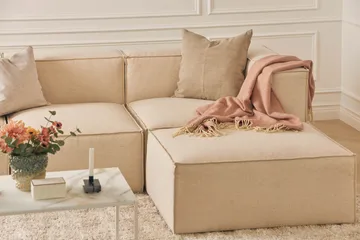Cubo 1-sits  Rektangulär Fotpallsmodul i Tyg 80 cm bred - Beige - Möbler - Fåtölj & stolar - Pall & puff - Fotpallar