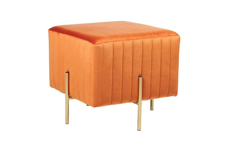 Fotpall Dayton Orange/guld - Orange/guld - Möbler - Fåtölj & stolar - Pall & puff - Fotpallar