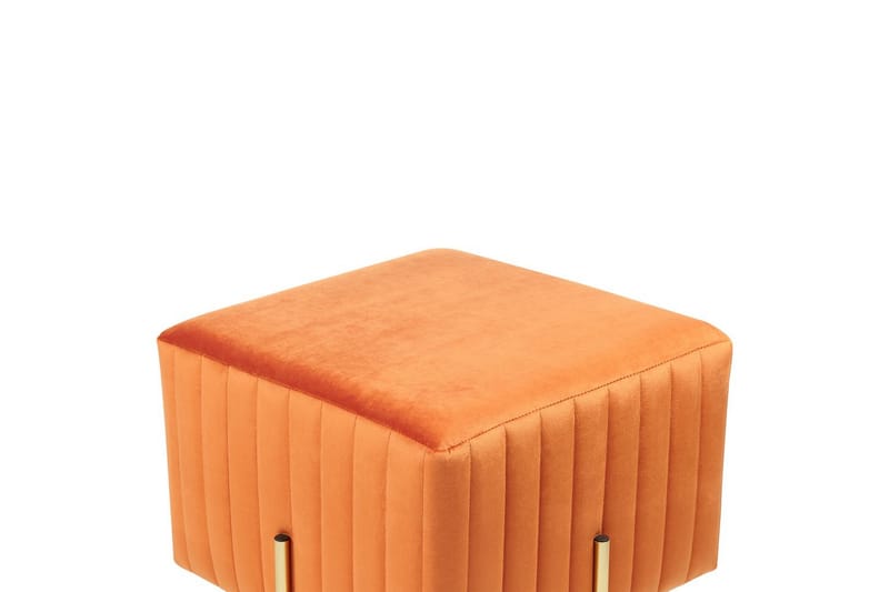 Fotpall Dayton Orange/guld - Orange/guld - Möbler - Fåtölj & stolar - Pall & puff - Fotpallar