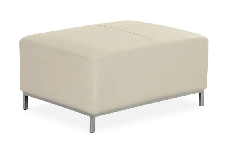 Dugard Fotpall, Beige/Läder