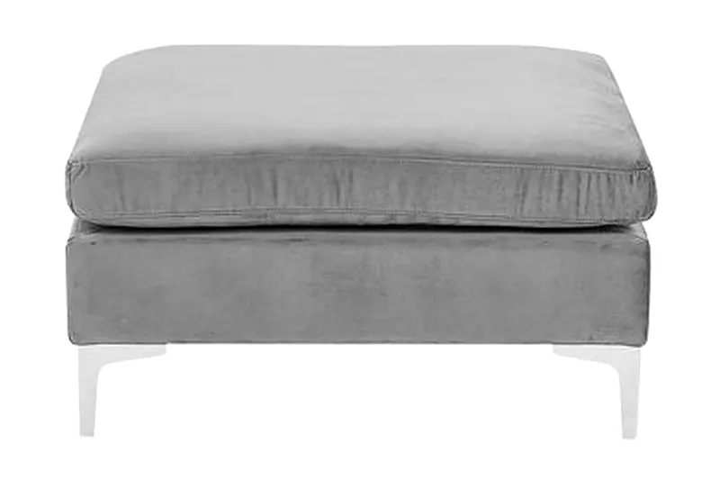 Evja Fotpall - Sammet/Grå - Möbler - Fåtölj & stolar - Pall & puff - Fotpallar