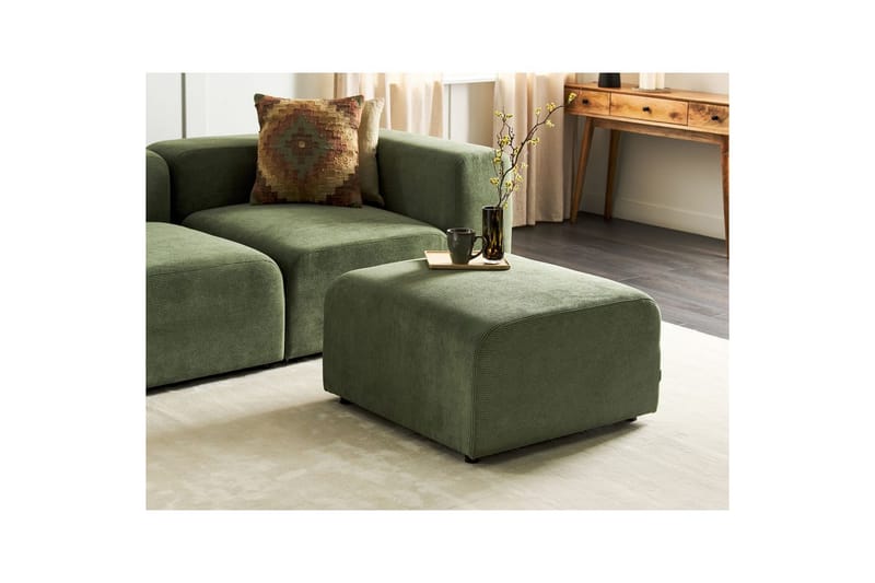 Fotpall Falsterbo Grön, Manchestertyg - Grön, Manchestertyg - Möbler - Fåtölj & stolar - Pall & puff - Fotpallar