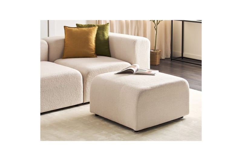 Fotpall Falsterbo Ljusbeige, Bouclé - Ljusbeige, Bouclé - Möbler - Fåtölj & stolar - Pall & puff - Fotpallar