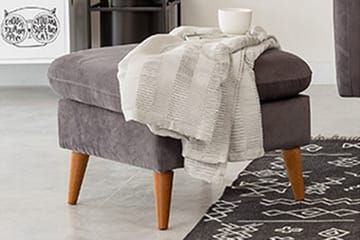 Faulman Fotpall - Grå - Möbler - Fåtölj & stolar - Pall & puff - Fotpallar