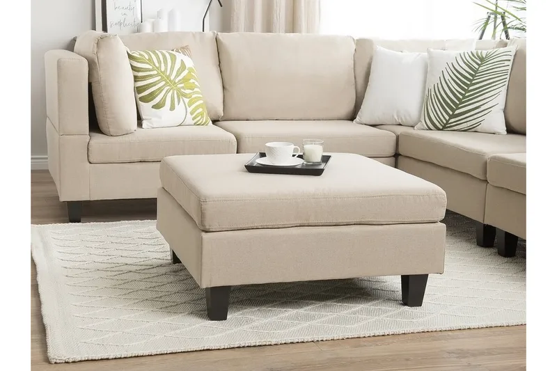 Fevik Fotpall 76|76 cm - Beige - Möbler - Fåtölj & stolar - Pall & puff - Fotpallar