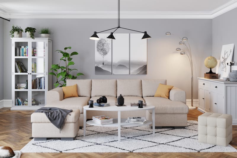Fotpall Alter 70 cm Beige - Möbler - Fåtölj & stolar - Pall & puff - Fotpallar
