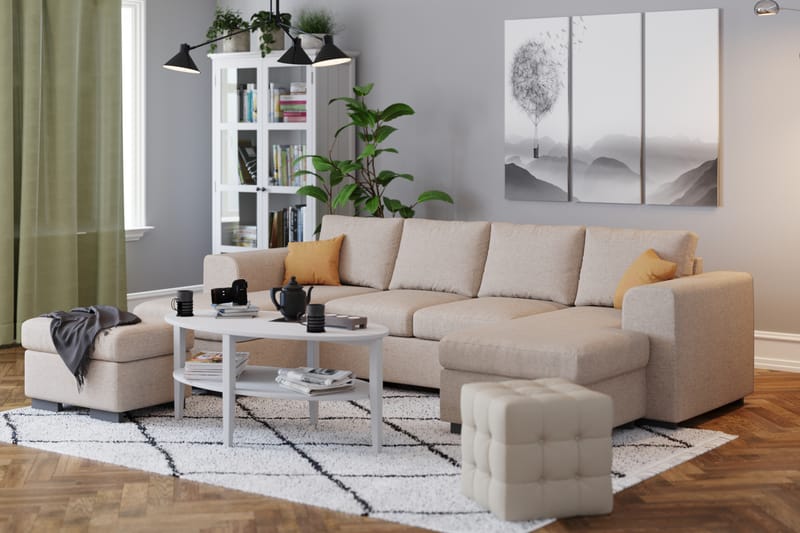 Fotpall Alter 70 cm Beige - Möbler - Fåtölj & stolar - Pall & puff - Fotpallar