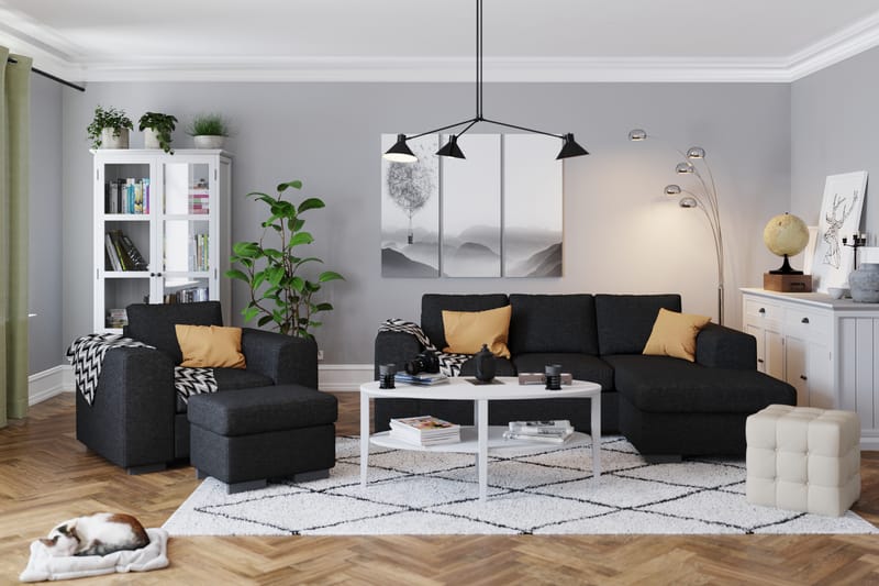 Fotpall Alter 70 cm Svart - Möbler - Fåtölj & stolar - Pall & puff - Fotpallar