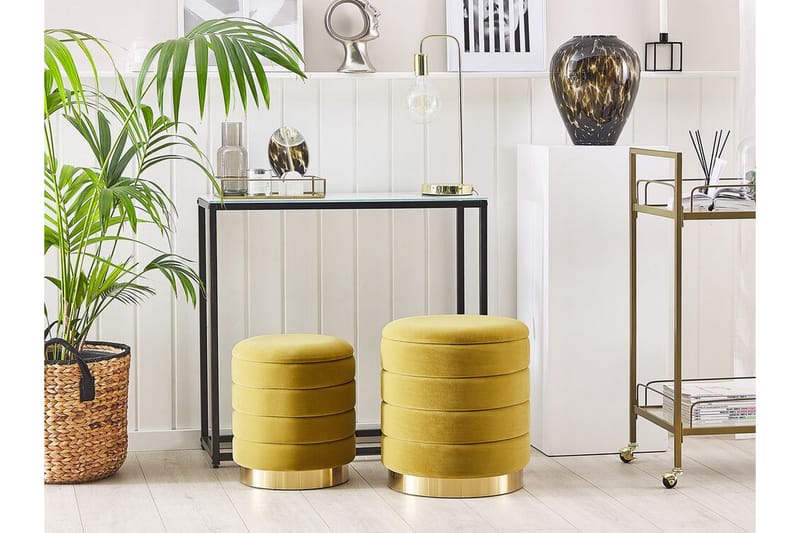Fotpall Backarna med Förvaring 2-pack - Gul - Möbler - Fåtölj & stolar - Pall & puff - Fotpallar