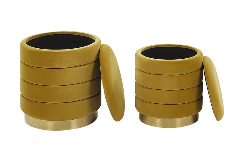 Fotpall Backarna med Förvaring 2-pack - Gul - Möbler - Fåtölj & stolar - Pall & puff - Fotpallar