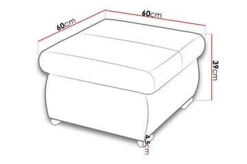 Fotpall Cerys 60 cm - Cream - Möbler - Fåtölj & stolar - Pall & puff - Fotpallar
