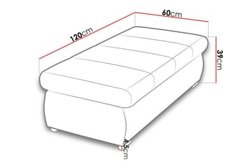 Fotpall Cerys 60 cm - Vit - Möbler - Fåtölj & stolar - Pall & puff - Fotpallar