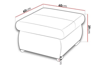 Fotpall Cerys 60 cm - Vit - Möbler - Fåtölj & stolar - Pall & puff - Fotpallar