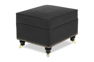 Fotpall Cesaro 55x45 cm Svart PU - Grå - Möbler - Fåtölj & stolar - Pall & puff - Fotpallar