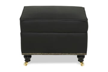 Fotpall Cesaro 55x45 cm Svart PU - Grå - Möbler - Fåtölj & stolar - Pall & puff - Fotpallar