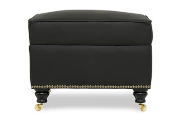Fotpall Cesaro 55x45 cm Svart PU - Grå - Möbler - Fåtölj & stolar - Pall & puff - Fotpallar