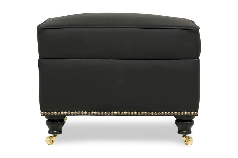 Fotpall Cesaro 55x45 cm Svart PU - Grå - Möbler - Fåtölj & stolar - Pall & puff - Fotpallar