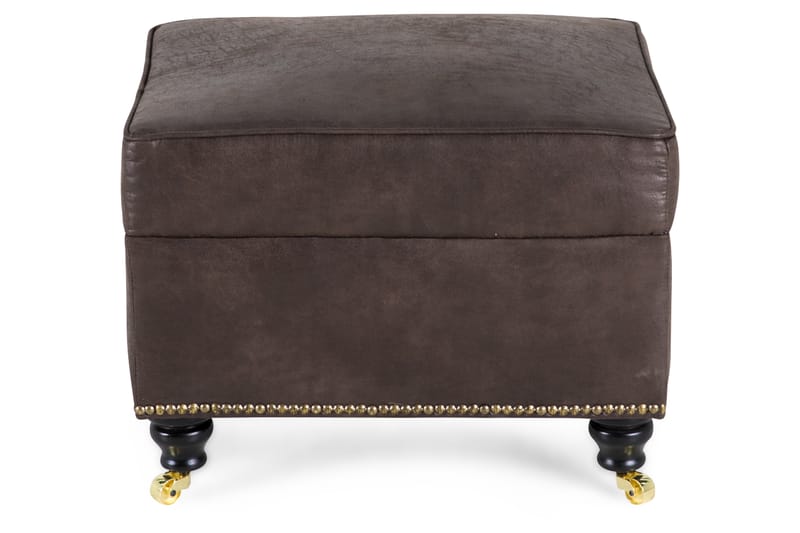 Fotpall Cesaro 55x45 cm Vintage-tyg - Brun - Möbler - Fåtölj & stolar - Pall & puff - Fotpallar