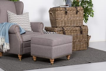 Fotpall Cesaro Retrotyg Grå - Grå|Beige - Möbler - Fåtölj & stolar - Pall & puff - Fotpallar