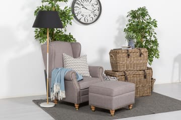 Fotpall Cesaro Retrotyg Grå - Grå|Beige - Möbler - Fåtölj & stolar - Pall & puff - Fotpallar