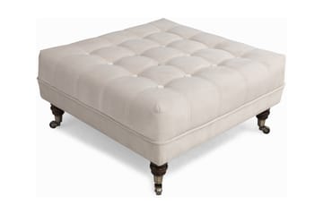 Fotpall Chester Deluxe Fyrkantig Sammet Beige - 70 cm - Möbler - Fåtölj & stolar - Pall & puff - Fotpallar