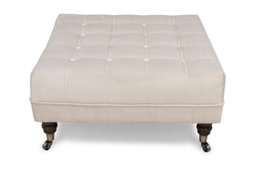 Fotpall Chester Deluxe Fyrkantig Sammet Beige - 70 cm - Möbler - Fåtölj & stolar - Pall & puff - Fotpallar