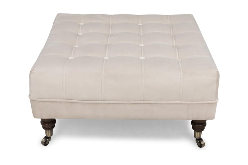 Fotpall Chester Deluxe Fyrkantig Sammet Beige - 70 cm - Möbler - Fåtölj & stolar - Pall & puff - Fotpallar