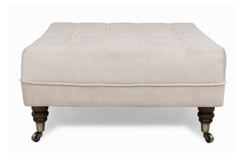 Fotpall Chester Deluxe Fyrkantig Sammet Beige - 70 cm - Möbler - Fåtölj & stolar - Pall & puff - Fotpallar