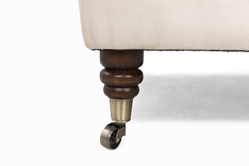 Fotpall Chester Deluxe Fyrkantig Sammet Beige - 70 cm - Möbler - Fåtölj & stolar - Pall & puff - Fotpallar