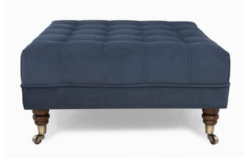 Fotpall Chester Deluxe Fyrkantig Sammet Petrolblå - 70 cm - Möbler - Fåtölj & stolar - Pall & puff - Fotpallar
