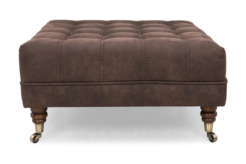 Fotpall Chester Deluxe Fyrkantig Vintage Mörkbrun - 70 cm - Möbler - Fåtölj & stolar - Pall & puff - Fotpallar