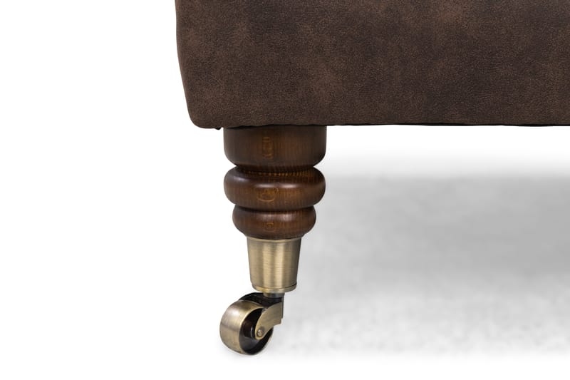Fotpall Chester Deluxe Fyrkantig Vintage Mörkbrun - 70 cm - Möbler - Fåtölj & stolar - Pall & puff - Fotpallar